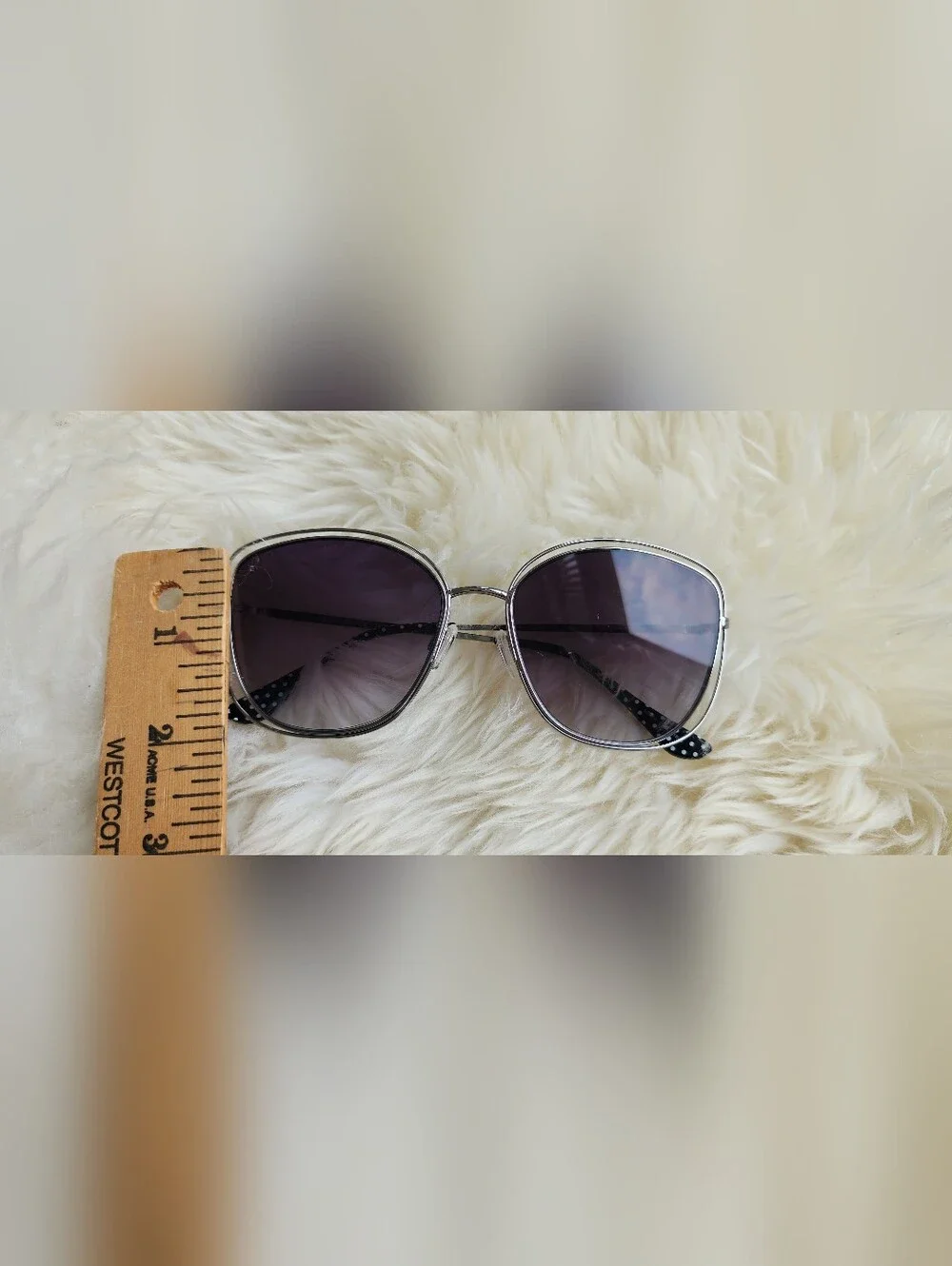 Isaac Mizrahi Silver Frame Sunglasses with Dark Gray Lenses
